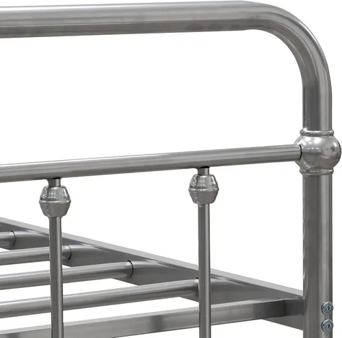 Miniatura 7 de East West Furniture GDTBSIL Garland - Marco de cama individual con 6 patas de metal, marco de cama de lujo con recubrimiento en polvo, color plateado