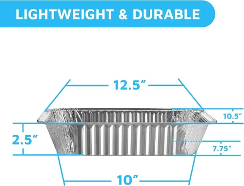 Miniatura 2 de MontoPack Bandejas de aluminio de lámina de 9 x 13, tamaño medio, con tapas [Paquete de 20] Latas para chafar de tamaño estándar premium