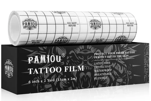 Pamiou Tatoo Aftercare Parche Cobertor de Tatuaje Segunda Piel - 6 Pulgadas x 2 Yardas Envoltura para Tatuaje, Transpirable, Impermeable,