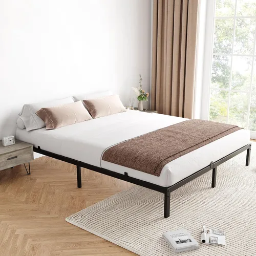 Miniatura 10 de IDEALHOUSE Base de cama individual de 6 pulgadas, no necesita somier, plataforma de metal resistente de perfil bajo con listones de acero