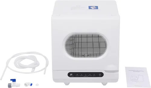 Miniatura 3 de Lavavajillas de encimera, lavavajillas portátil con 5 programas de lavado, lavavajillas compactos con tubo de entrada, tubo de drenaje