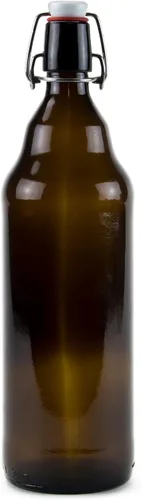 Botellas de cerveza Grolsch de vidrio, tamaño de cuarto de galón, 33 onzas, color ámbar oscuro, sello hermético con tapa abatible, suministros para