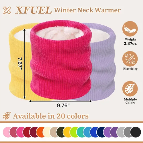 Miniatura 5 de Calentador de Cuello de Invierno para Hombres y Mujeres, Polaina de Cuello de Forro Polar Tejido, Cubierta Facial a Prueba de Viento para Clima