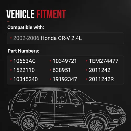 Miniatura 4 de Compresor de CA Honda CRV - Compatible con vehículos Honda CR-V 2002-2006, 2.4L - Reemplaza al compresor de aire acondicionado HVAC 10663AC