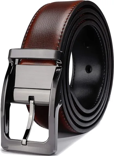 Miniatura 4 de Beltox - Cinturón reversible para hombre de 1.25 pulgadas de ancho y hebilla, estilo formal