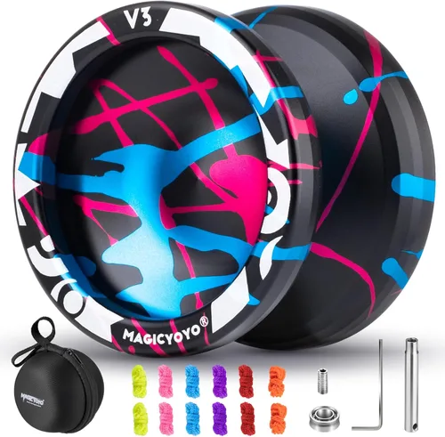 Miniatura 21 de MAGICYOYO Yoyos responsivos para niños principiantes, paquete de 2 Pro Yoyo, truco de doble función, Yoyo V3 + Yoyo K2 de cristal con 12 cuerdas