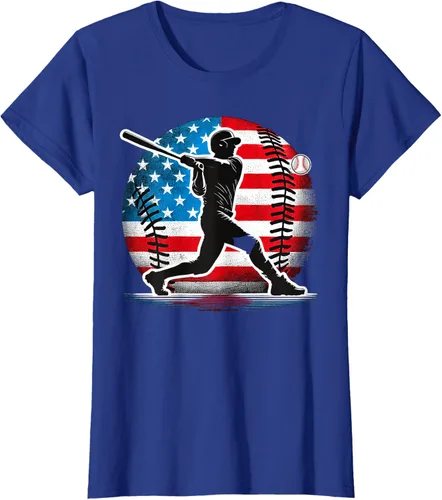 Miniatura 10 de Camiseta de jugador de béisbol estadounidense con bandera de Estados Unidos
