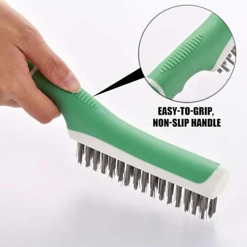 Miniatura 2 de 2 cepillos de alambre de cerdas de acero inoxidable para limpiar el óxido, limpiador de arañazos de metal resistente para quitar pintura, soldadura