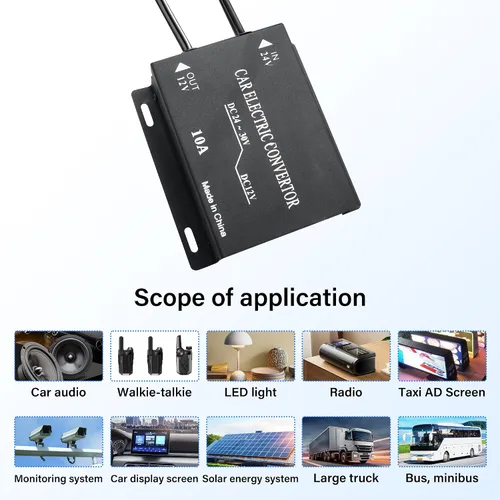 Miniatura 6 de Convertidor de carga de automóvil de 24 V a 12 V, 10 A, 120 W, encendedor de cigarrillos de automóvil, convertidor de fuente de alimentación de 24 V