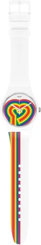 Miniatura 2 de Swatch BEATING LOVE Reloj Unisex (Modelo SUOW171), Blanco, Moderno