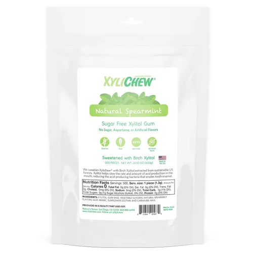 Miniatura 32 de Xylichew - Botes de goma de mascar 100% xilitol, sin OMG, gluten, aspartame y goma sin azúcar, cuidado bucal natural, alivia el mal aliento