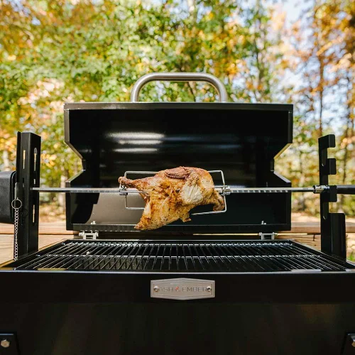 Miniatura 5 de Parrilla con espetón y asador rotisserie Ash & Ember de 4W, capacidad nominal de 33 LB, asador horizontal ajustable para barbacoa a carbón al aire