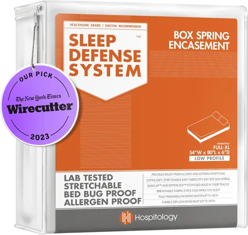 Miniatura 11 de HOSPITOLOGY PRODUCTS - Sistema de defensa del sueño – Recubrimiento de somier con cremallera – A prueba de insectos y ácaros – Hipoalergénico.