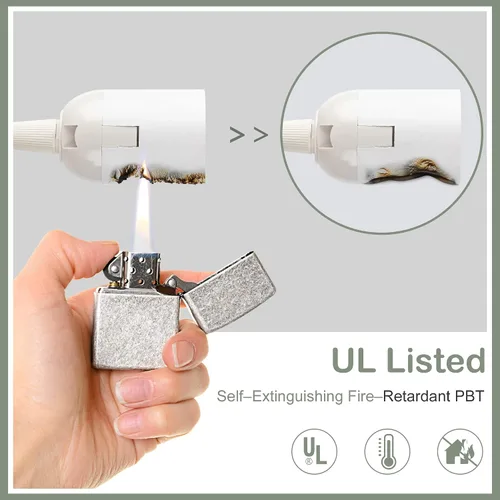 Miniatura 5 de JACKYLED Cable de extensión colgante para farol, UL 12 pies, E26 E27, interruptor de encendido/apagado, iluminación colgante para cocina