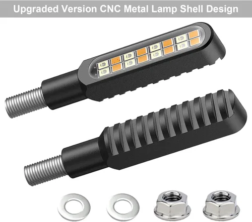 Miniatura 4 de Kinstecks 4 indicadores de motocicleta luces intermitentes intermitentes de giro para motocicleta luces de marcha diurna luces de freno 12V 16LED