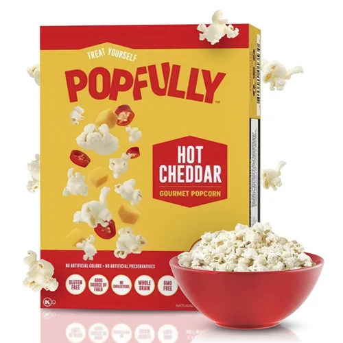 Miniatura 31 de POPFULLY Palomitas 94% libres de grasa totalmente explotadas, bolsas para compartir, sabor a mantequilla ligera, gran explosión, bolsas