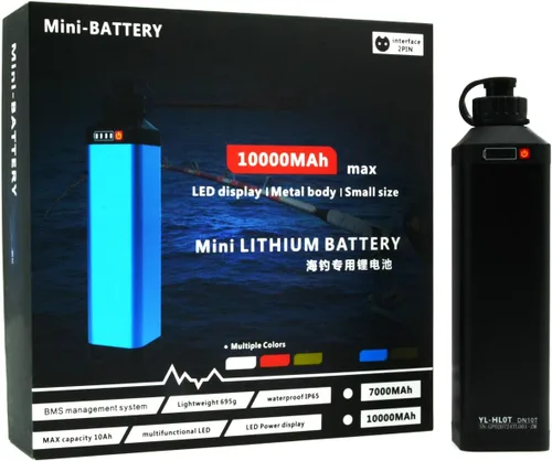 Miniatura 5 de Batería de carrete eléctrico Super Mini 14.8V 10000 mAh. Funda de aleación de aluminio a prueba de óxido. Compatible con carretes de pesca eléctrica