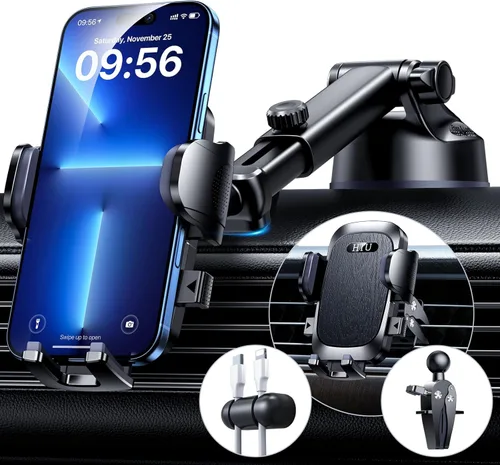 Miniatura 9 de HTU 【98 + libras de succión más fuerte y grado militar】 Soporte de teléfono para automóvil 【Patente y certezas de seguridad】 Soporte para teléfono