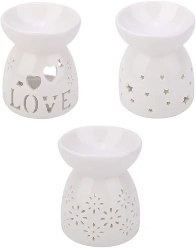Miniatura 9 de AUNMAS Candelabro blanco con fragancia de cerámica, lámpara de noche, esencia, aceite, incienso, aromaterapia, estufa para decoración del hogar