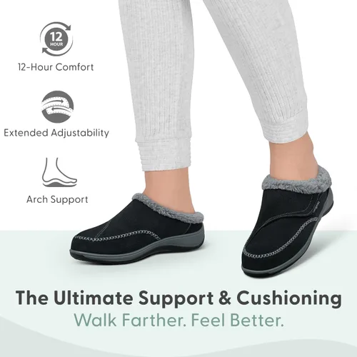 Miniatura 15 de Orthofeet Charlotte - Pantuflas ortopédicas con forro de piel sintética para mujer