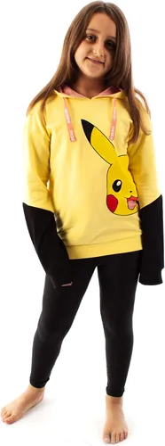 Miniatura 2 de Pokemon Sudadera con capucha para niñas y niños, color amarillo Pikachu con capucha