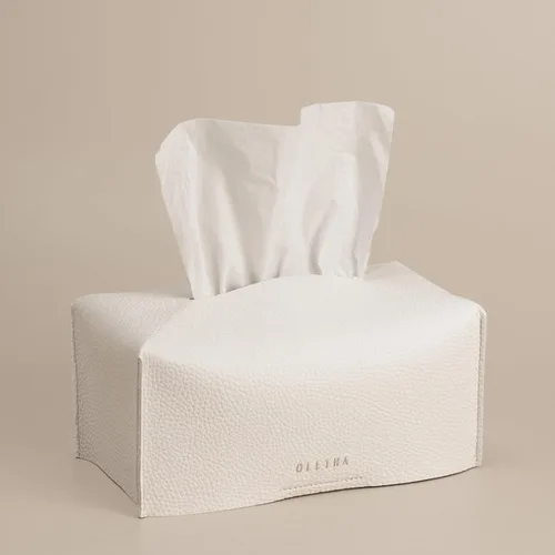 Miniatura 10 de OLETHA Funda para Caja de Pañuelos Rectangular Estética, Portador de Pañuelos de Caja Plana Mediana Rectangular, Negro