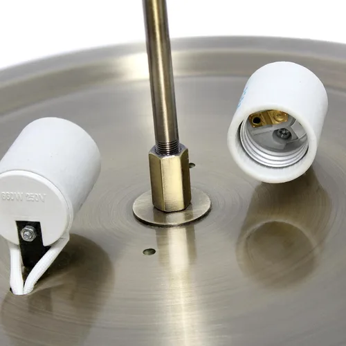 Miniatura 8 de Diseños elegantes FM1000-ABS Lámpara de techo de cristal en forma de elipse de 13 pulgadas moderna de metal con 2 luces en forma de cuenco
