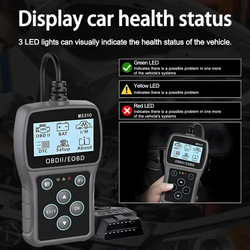 Miniatura 5 de Escáner OBD2 Bluetooth para Coche: Herramienta de Diagnóstico de Coche para Comprobar y Borrar Códigos de Error con Probador de Batería