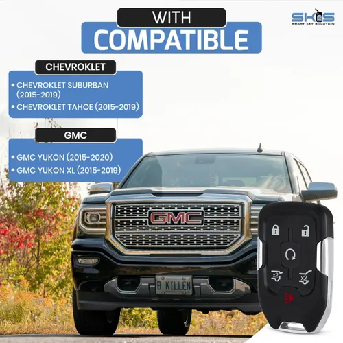 Miniatura 3 de Funda con control remoto de entrada sin llave para Chevy Tahoe Suburban / GMC Yukon (HYQ1AA) 2014 2015 2016 2017
