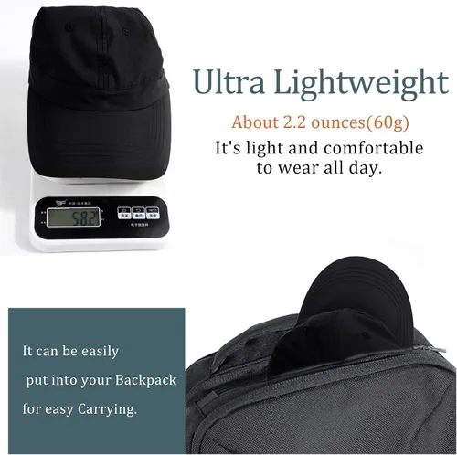 Miniatura 11 de Gorra de béisbol impermeable para hombre, sombrero de lluvia plegable para correr al aire libre, sombrero de pesca solar