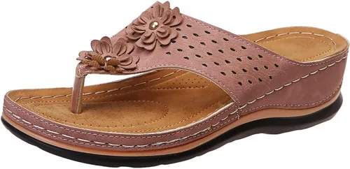Miniatura 24 de Sandalias ortopédicas con soporte de arco, sandalias planas para exteriores, estilo bohemio, para caminar, cómodas, elegantes, informales