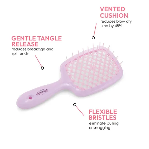 Miniatura 4 de Cepillo desenredante para todo tipo de cabello húmedo o seco, cepillado sin dolor, cepillo ventilado, mango ligero con flexión extrema para Amatista