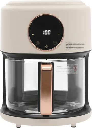 Miniatura 10 de Freidora de aire de 4.2L con ventana de cristal, LCD digital y vista de 360°, olla sin aceite 6 en 1 de 1800 W para pollo/papas fritas/verduras, más