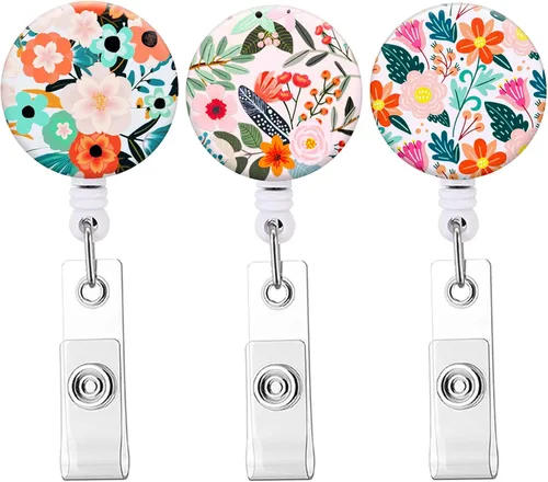 Miniatura 16 de Carrete retráctil para insignias, carretes de insignia de enfermera con clip de cocodrilo, clip decorativo con nombre en portatarjetas de Paquete