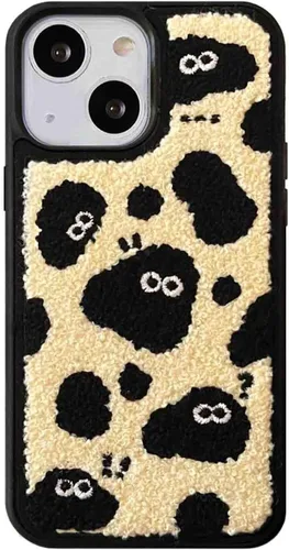 Miniatura 17 de Funda de briquetas linda y esponjosa para iPhone 14, 6.1 pulgadas (negro)