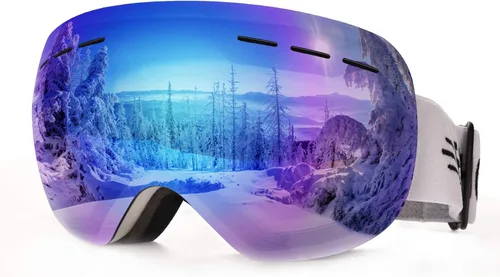 FONHCOO Gafas de esquí para hombres y mujeres, antivaho OTG gafas de snowboard con lente desmontable para esquí, patinaje, protección UV