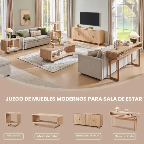 Miniatura 6 de IFGET - Mesa de consola larga de 63 pulgadas, mesa moderna de entrada de 31.5" de altura con estante de almacenamiento abierto, diseño de perfil