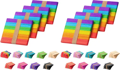 Miniatura 18 de Mr. Pen - Palitos de paletas de colores, palitos de madera de colores arcoíris para manualidades, paquete de 200, 4.5 pulgadas