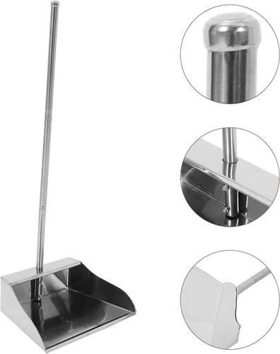 Miniatura 4 de Lurrose Recogedor vertical con mango largo, pala de basura de gran capacidad para limpieza del hogar, agarre ergonómico, diseño resistente al