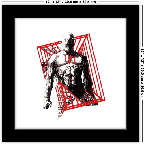 Miniatura 6 de Trends International Gallery Pops Marvel Comics Daredevil - Póster geométrico de tinta de diablo, arte de pared, 12.00 x 12.00 pulgadas, versión