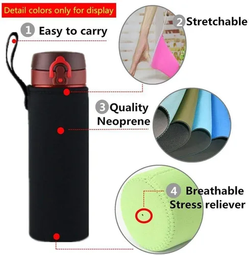 Miniatura 5 de Funda para botella de agua de 25 onzas, funda de neopreno aislada para botella de agua, soporte para botella de agua, funda de bolsa de 25.4 fl oz