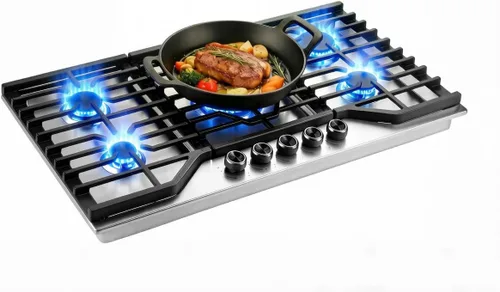 Miniatura 11 de Placa de cocina de gas de 30 pulgadas, 5 quemadores empotrados en estufa de gas, placa de propano convertible NG/LPG, Encendido automático