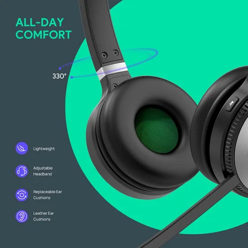 Miniatura 8 de Yealink WH62 Auriculares inalámbricos DECT Teams Zoom UC certificado, trabajo para PC, computadora portátil, Mac, escritorio de oficina, teléfono