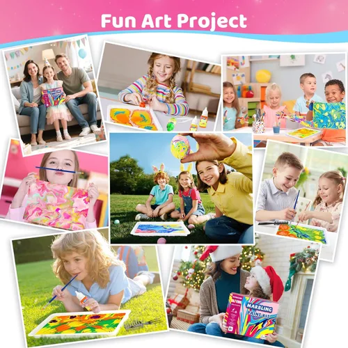 Miniatura 2 de Pintura de mármol de agua para niños, rellenos de calcetines para niños, regalos de cumpleaños para niños de 3 años en adelante, artes