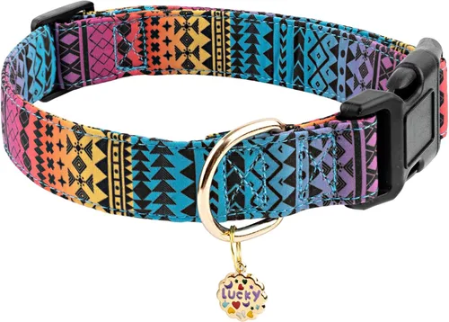 Miniatura 7 de Faygarsle Collar de Algodón para Perro Lindos Collares para Perros Pequeños Medianos Grandes Opciones de Colores Florales Púrpura Amarillo Collares