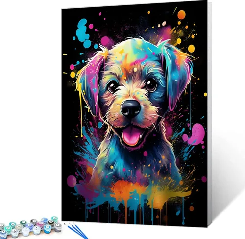 Miniatura 15 de Tucocoo Kits de pintura de búho de graffiti por números con pinceles y pigmento acrílico sobre lienzo para adultos, imagen de estilo colorido