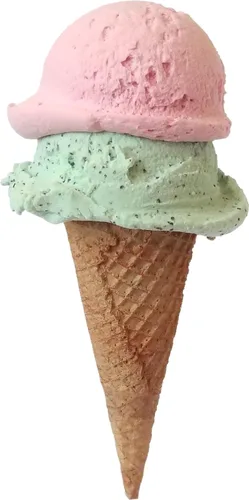 Helado falso de imitación de fresa, menta, doble cucharada, cono de azúcar, decoración de accesorios para fotos