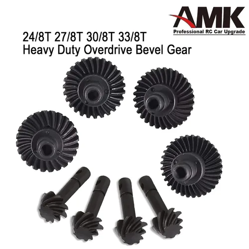 Miniatura 2 de Engranaje cónico RC, 30/8T Heavy Duty Overdrive Bevel Gear Set para 1/10 RC Crawler Axial SCX10 II AR44/45 Capra Portal Axle Piezas de repuesto