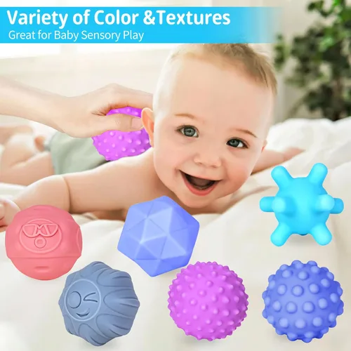 Miniatura 2 de 12 piezas de bolas sensoriales para niños pequeños de 1 a 3 años, juguetes sensoriales para bebés de 6 a 12 meses, juguete montessori para bebés