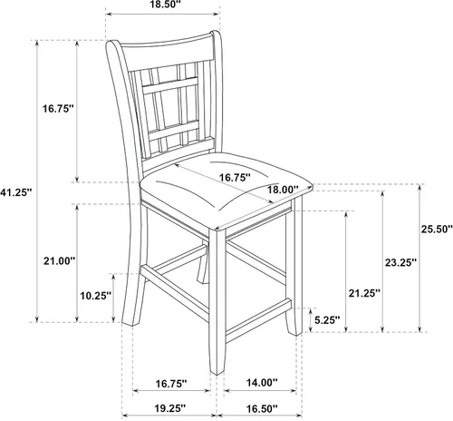Miniatura 3 de Coaster Home Furnishings LAVON - Sillas tapizadas de madera para mostrador - respaldo de celosía, asientos acolchados - Comedor y cocina - Juego